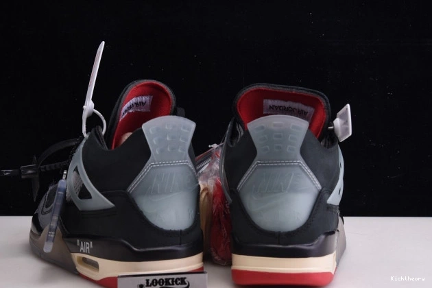 Kick Theory x Off Jordan Retro CV9388-001 White Air 4 Bred 0723